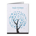 Plantable Seed Paper Holiday Greeting Card - - Happy Holidays (Frosty Snowflake Leaves)